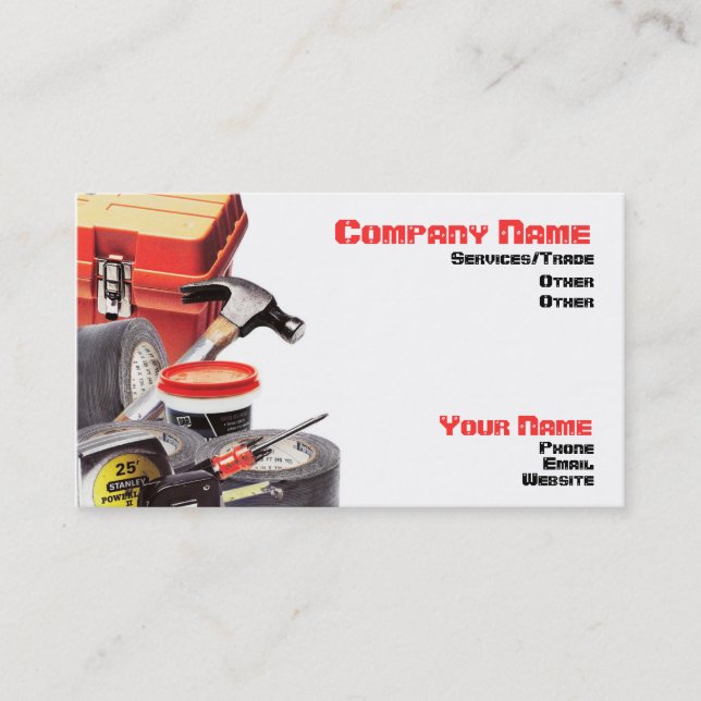 Construction Business card (Front)