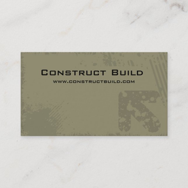Construction Business Card Grunge green (Front)