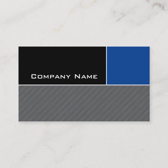 Construction Business Card Modern Blue Stripes (Front)
