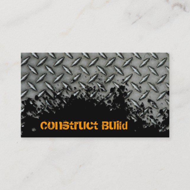 Construction Business Card Splash Metal Transport (Front)