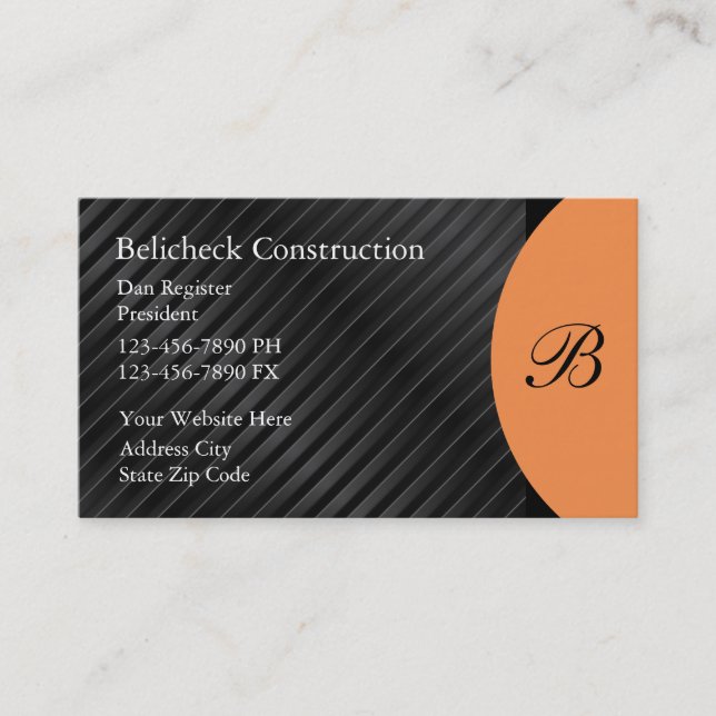 Construction Business Cards (Front)