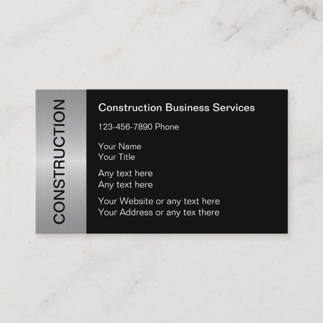 Construction Business Cards (Front)