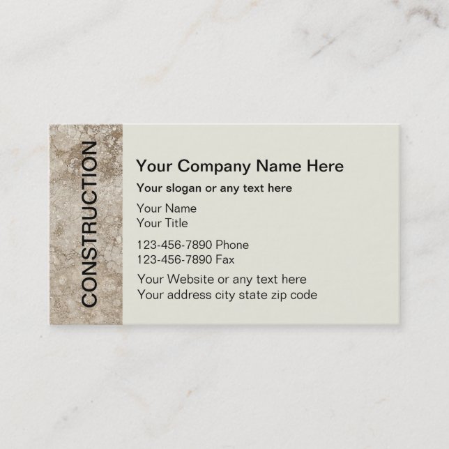 Construction Business Cards (Front)