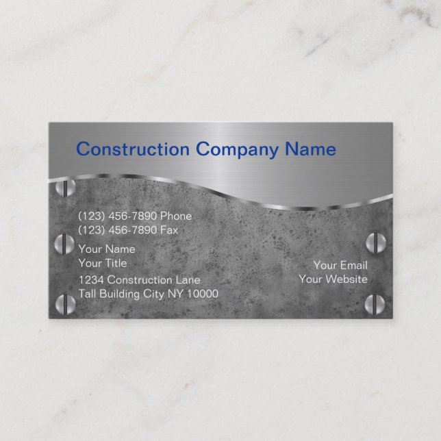 Construction Business Cards (Front)