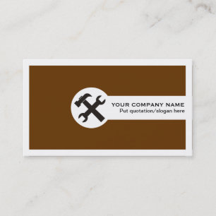 Construction business cards brown