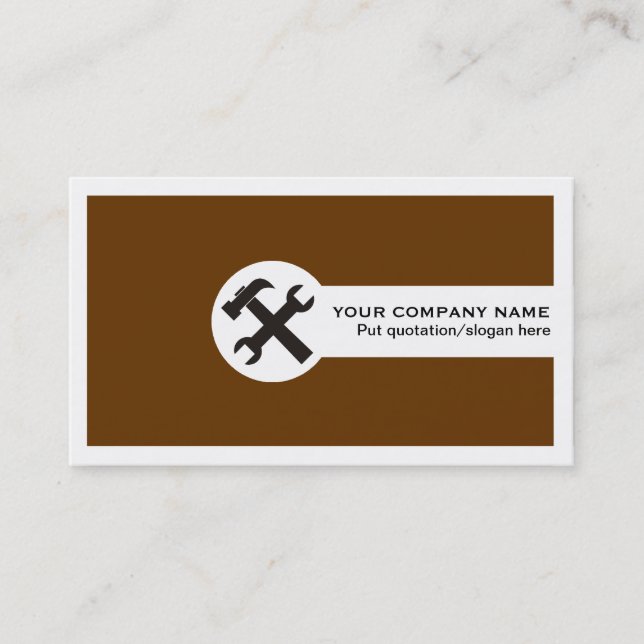 Construction business cards brown (Front)