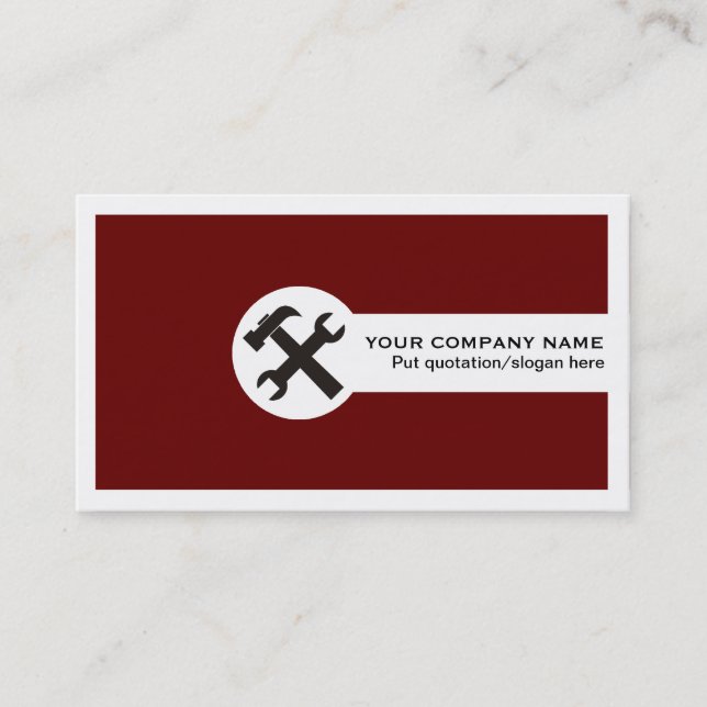 Construction business cards-deep red card (Front)