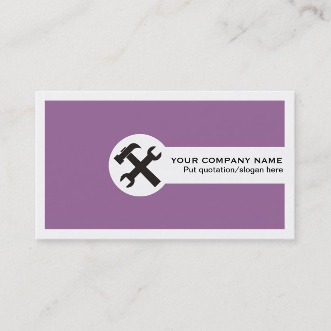 Construction business cards-purple business card (Front)