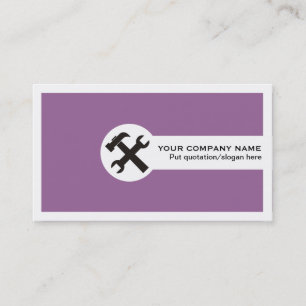 Construction business cards-purple card