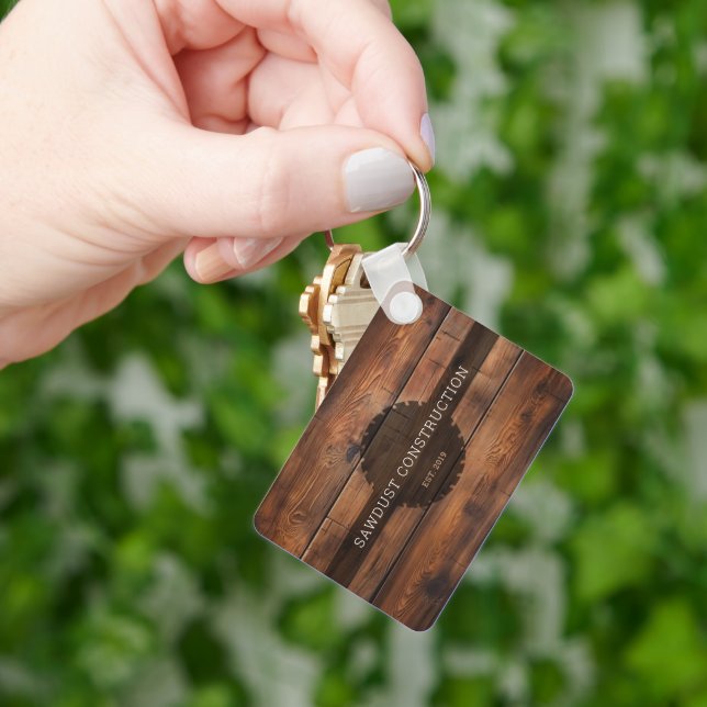 Construction Carpenter rustic Wood timber Useful Key Ring (Hand)