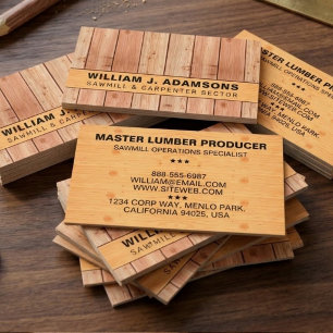 CONSTRUCTION / CARPENTRY STYLISH, MODERN WOOD BUSINESS CARD