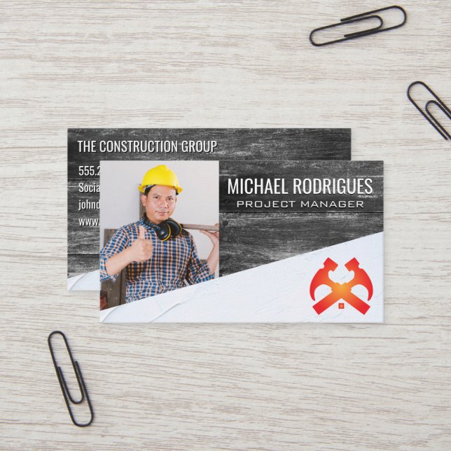 Construction | Carpentry Tools Material Business Card (Front/Back In Situ)