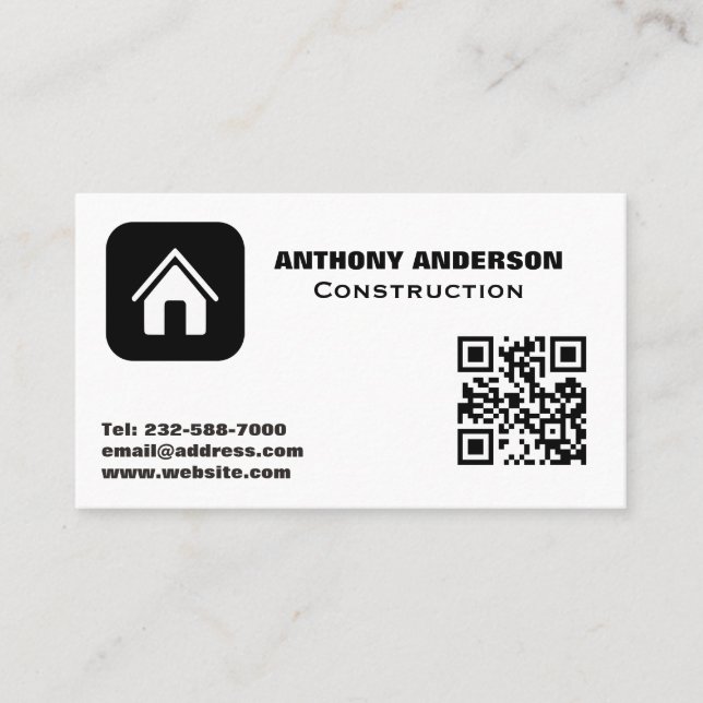 Construction carpentry woodworking real estate business card (Front)
