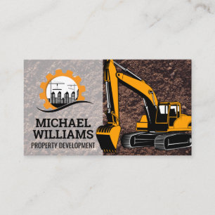 Construction   Commercial Buildings   Excavator Business Card
