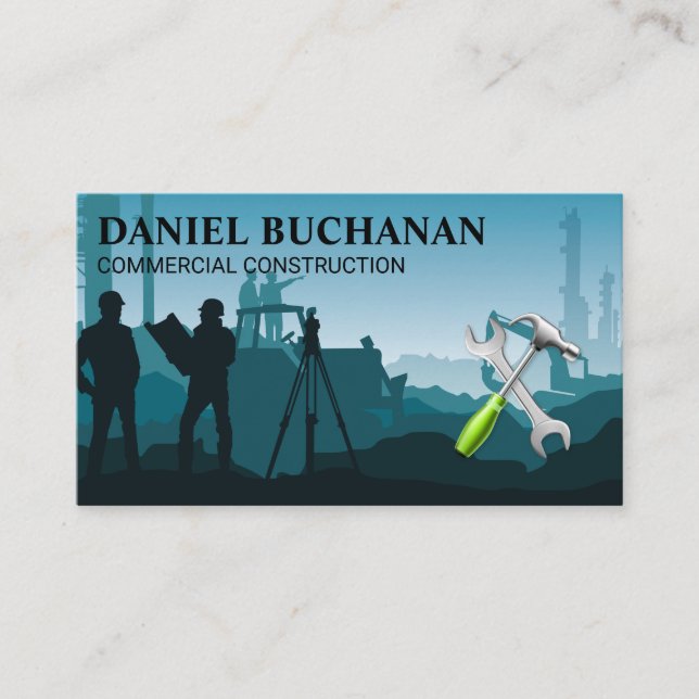 Construction Commercial Site | Builder Business Card (Front)