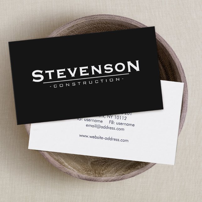  Construction Company Black  Business Card (Creator Uploaded)