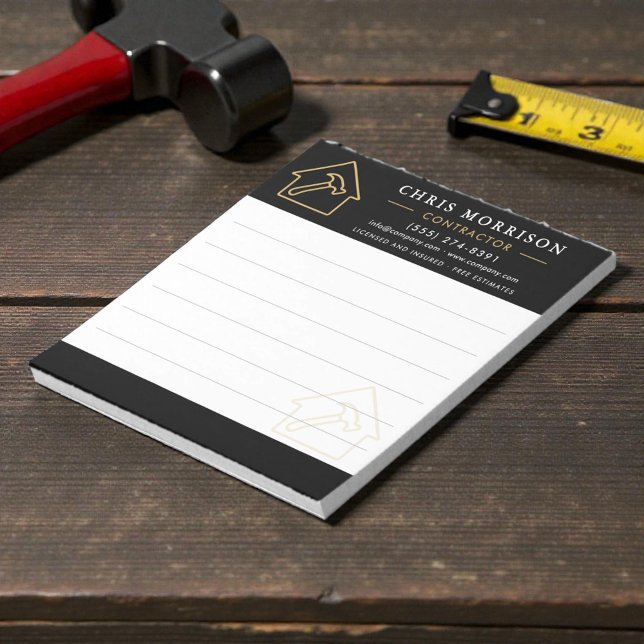 Construction Company Black Gold Notepad (Creator Uploaded)