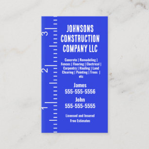 Construction Company Measuring tape Business Card