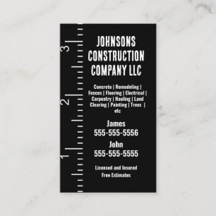 Construction Company Measuring tape Business Card