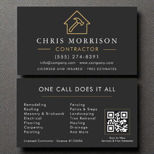 Construction Company Modern QR Code Business Card