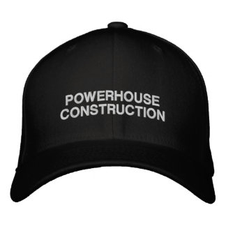 Construction Company Name Block Text Black Embroidered Hat
