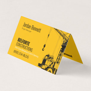 Construction Company Services Checklist Folded Business Card