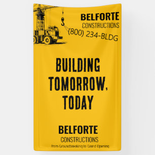 Construction Company   Yellow Crane Industrial  Banner