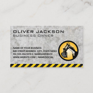 Construction   Concrete    Earth Dozer   Builder Business Card
