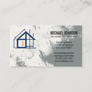 Construction Contractor   Blue Collar Business Card