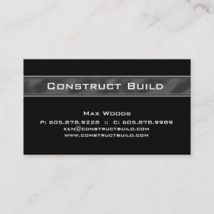 Construction Contractor Business Card Metal 12