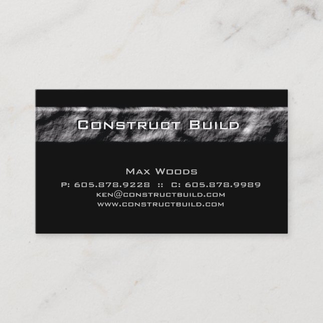 Construction Contractor Business Card Rock (Front)