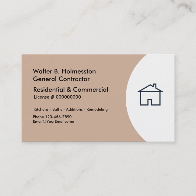 Construction Contractor Business Cards (Front)