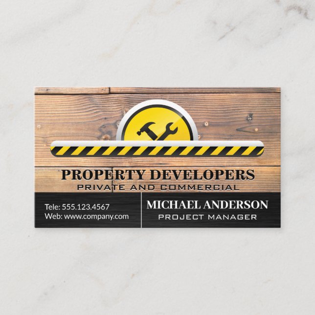 Construction | Contractor | Carpentry Business Card (Front)