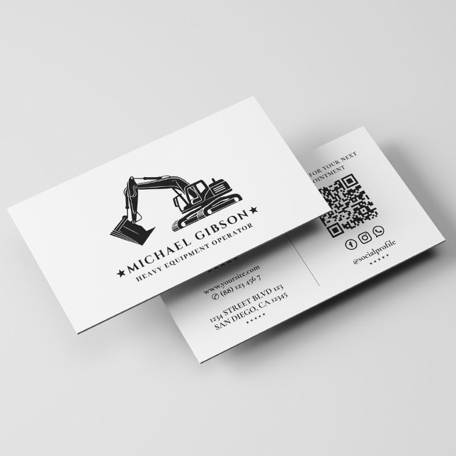 Construction Contractor Heavy Equipment Operator Business Card (Construction Contractor Heavy Equipment Operator Business Card
)