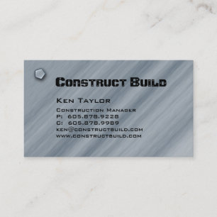 Construction Contractor Metal Business Card 2