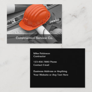 Construction Contractor Modern Business Cards 