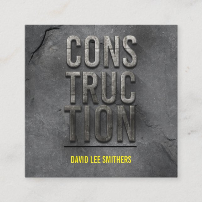 Construction/contractor modern square business card (Front)