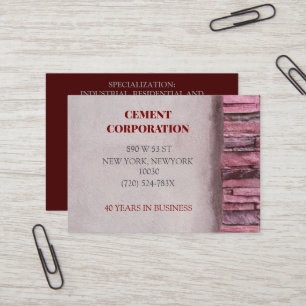 Construction Contractor Remodel Concrete Cement Business Card