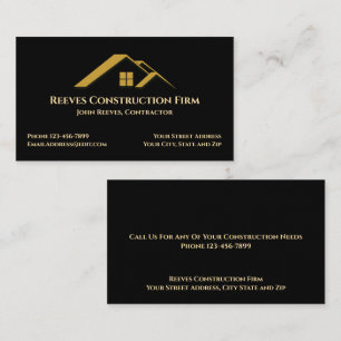 Construction Contractor Roofer Business Cards