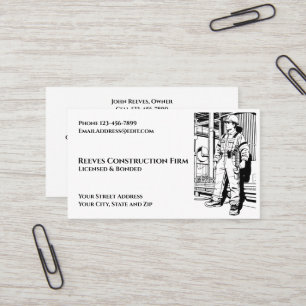Construction Contractor Roofer Business Cards