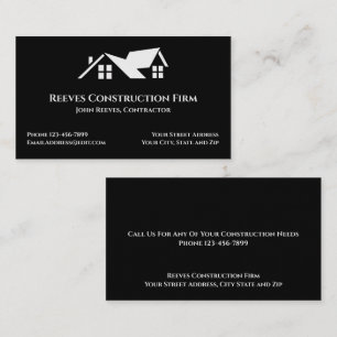 Construction Contractor Roofer Business Cards