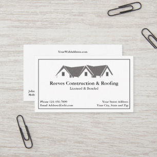 Construction Contrator Roofer Business Card