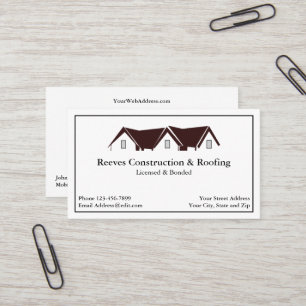 Construction Contrator Roofer Business Card