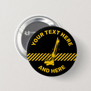 Construction Crane 6 Cm Round Badge