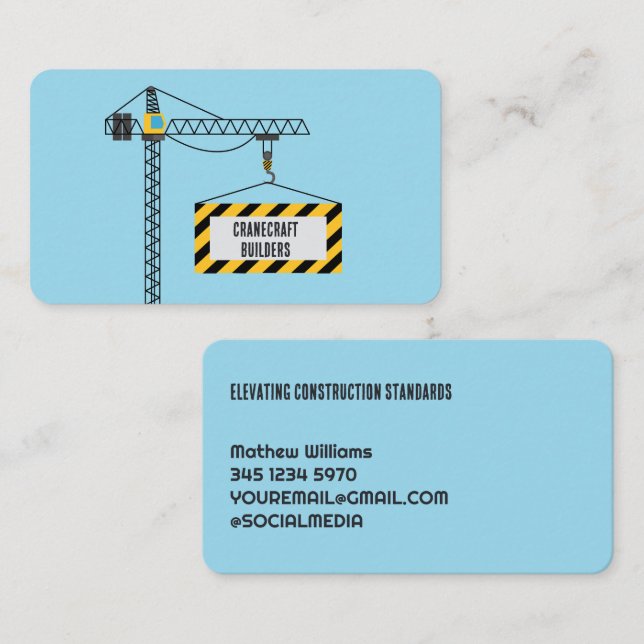 Construction Crane Business Card (Front/Back)