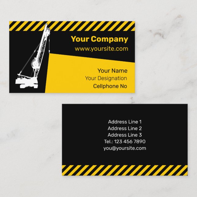 Construction Crane Business Card (Front/Back)