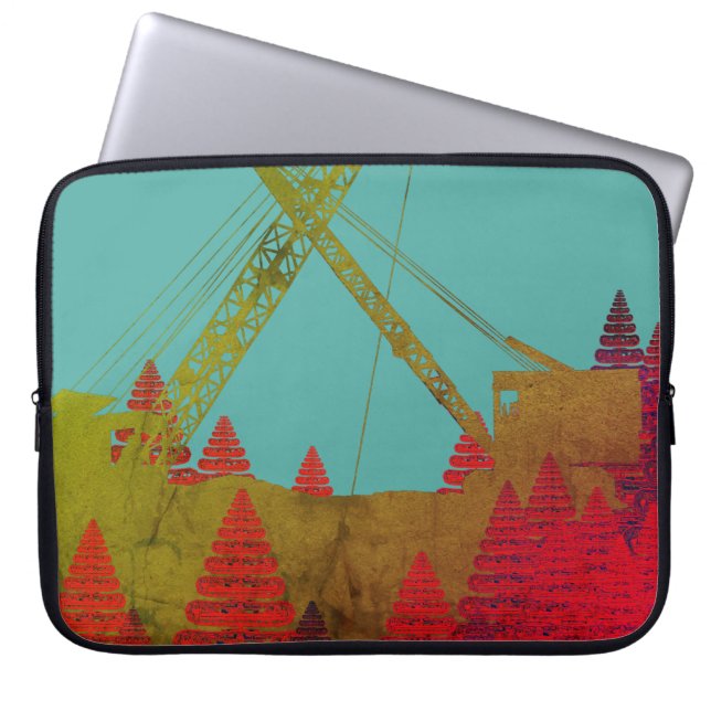 Construction crane Fantasy Art Crawler Crane Laptop Sleeve (Front)