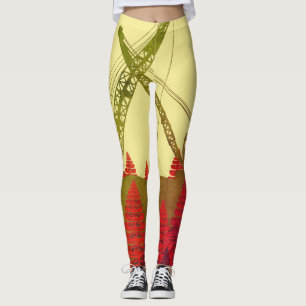 Construction crane Fantasy Art Crawler Crane Leggings