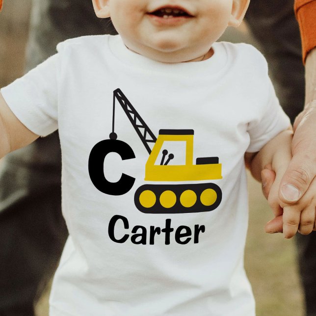 Construction Crane Kid Boy Personalised T-Shirt (Creator Uploaded)