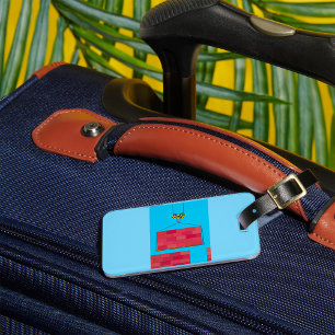 Construction Crane Lifting Brick Wall  Luggage Tag